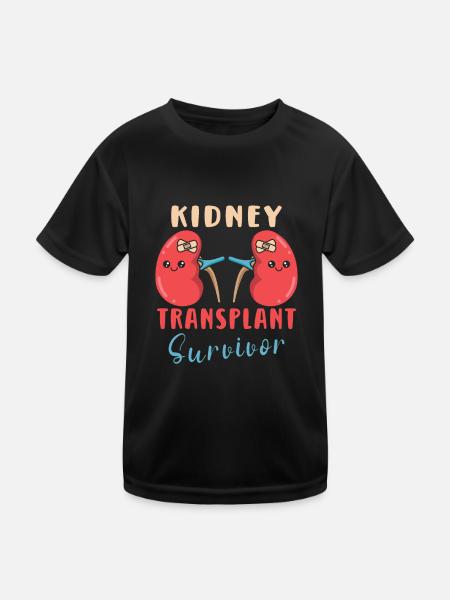 Kidney Transplant Kidney Donor Kidney Disease - Kids Functional T-Shirt - black - Front