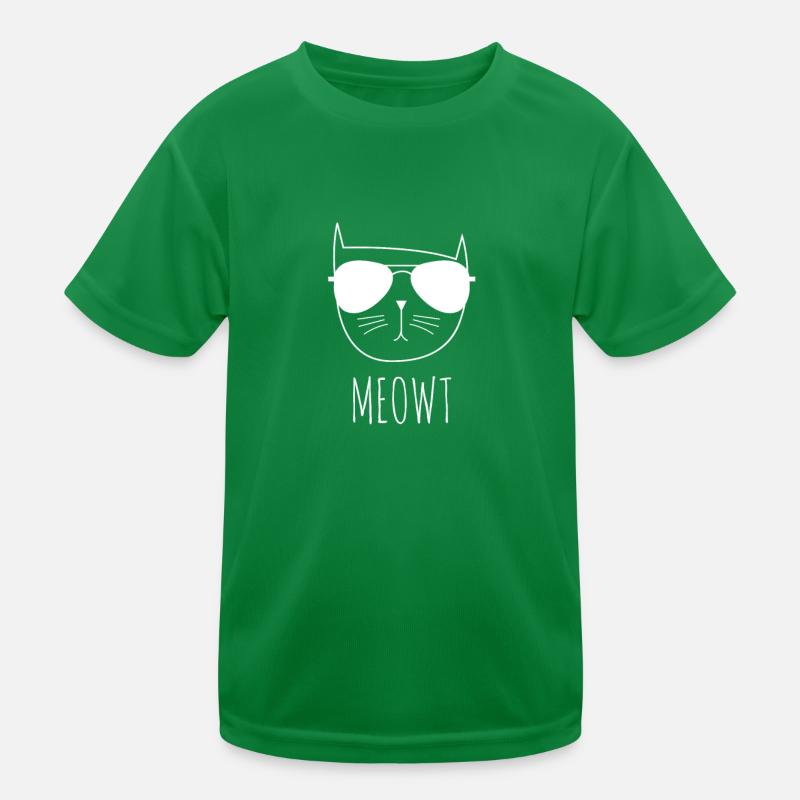 Miau Katze Sonnenbrille Coolness Kinder Funktions-T-Shirt