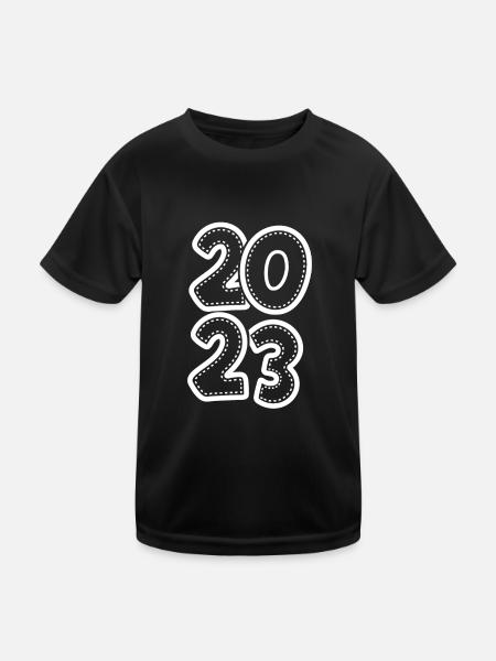 Année simple 2023 - T-shirt sport Enfant - noir - Devant