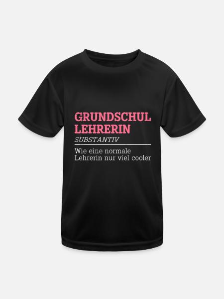 Grundschullehrerin coole Lehrerin cooler Lehrer - Kinder Funktions-T-Shirt - Schwarz - Vorne