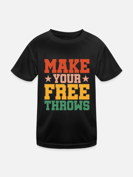 Make Your Free Throws - Kids Functional T-Shirt - black - Front