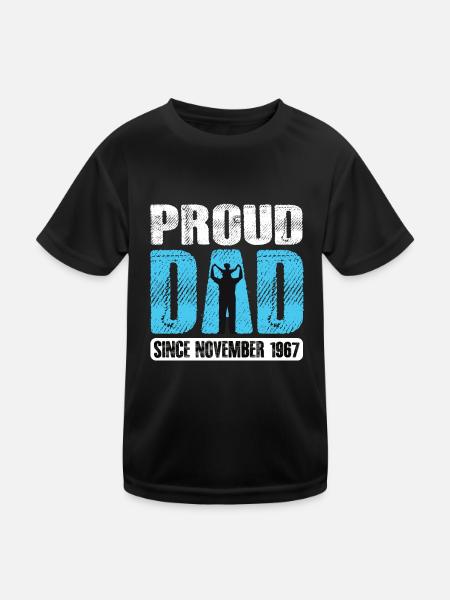 Proud Dad Since November 1967 - Kids Functional T-Shirt - black - Front