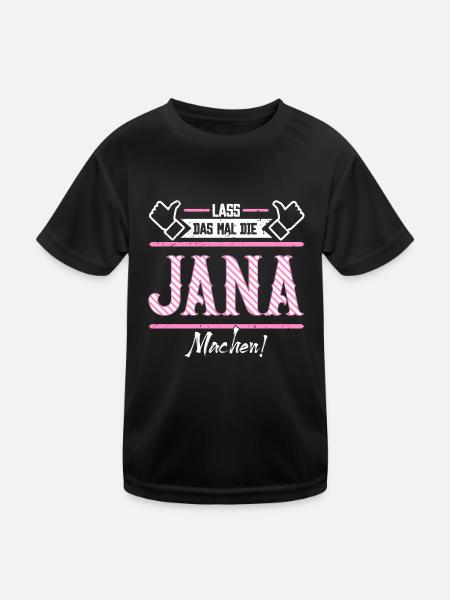 Jana Geschenkidee Geschenk Geburtstag - Kinder Funktions-T-Shirt - Schwarz - Vorne