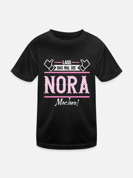 Nora Geschenkidee Geschenk Geburtstag - Kinder Funktions-T-Shirt - Schwarz - Vorne
