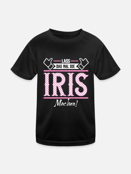 Iris Geschenkidee Geschenk Geburtstag - Kinder Funktions-T-Shirt - Schwarz - Vorne