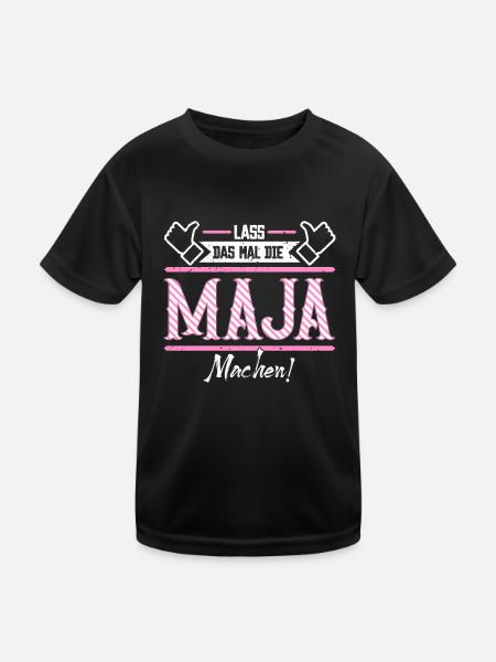 Maja Geschenkidee Geschenk Geburtstag - Kinder Funktions-T-Shirt - Schwarz - Vorne