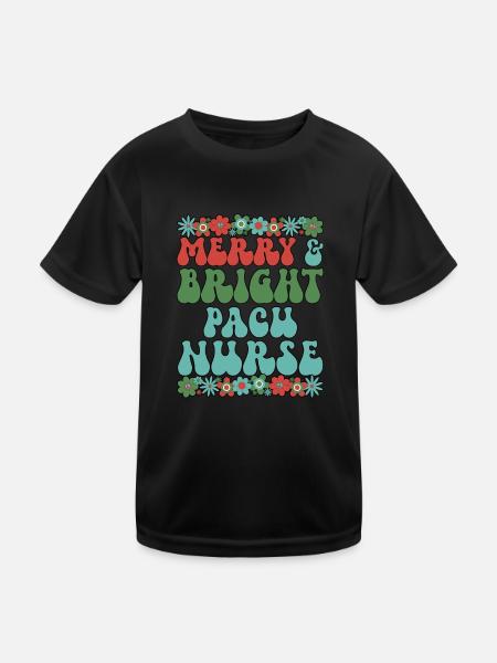 Post Anesthesia Care Unit Christmas PACU Nurse - Kids Functional T-Shirt - black - Front
