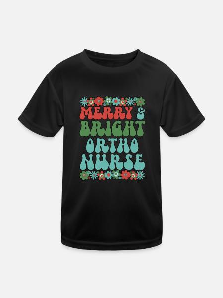 Infirmière orthopédique RN Noël Ortho Infirmière Noël - T-shirt sport Enfant - noir - Devant