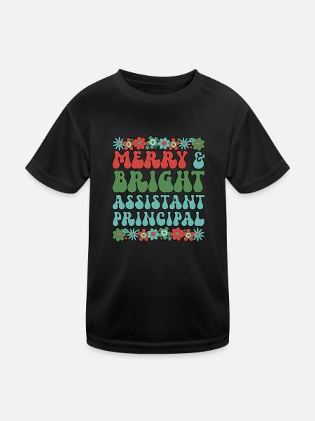 Assistant Principal Christmas School Crew Xmas - Kids Functional T-Shirt - black - Front