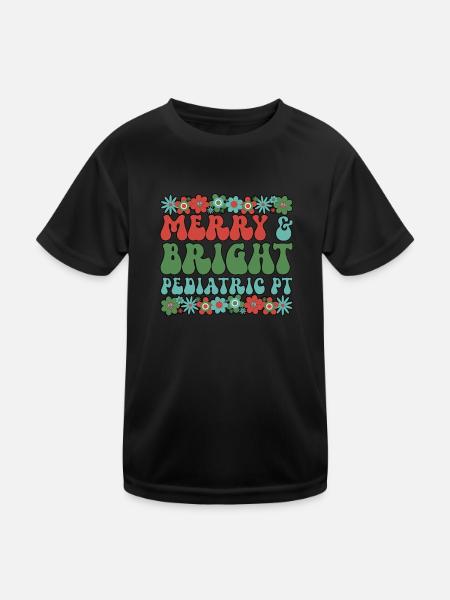 Pediatric Physical Therapist Christmas PT Xmas - Kids Functional T-Shirt - black - Front