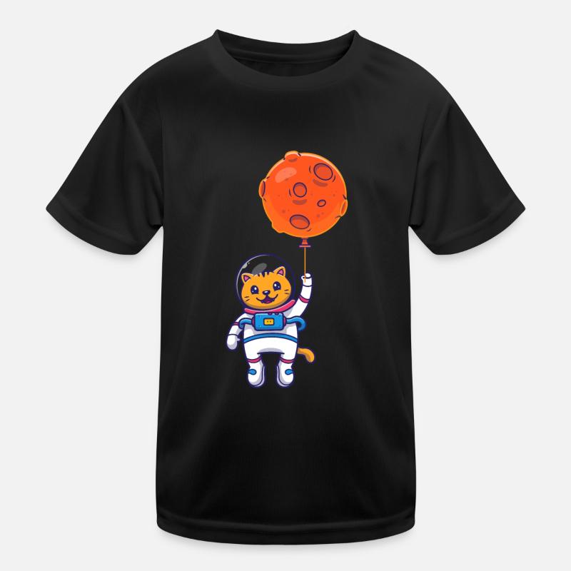 Space Cat Moon Planets Astronaut Space Balloons Kinder Funktions-T-Shirt