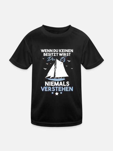 Lustiges Ostsee Segler Helgoland eigner Spruch - Kinder Funktions-T-Shirt - Schwarz - Vorne
