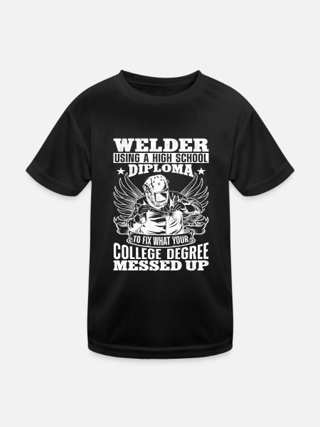 Welder Welding Vintage Welder - Kinder Funktions-T-Shirt - Schwarz - Vorne