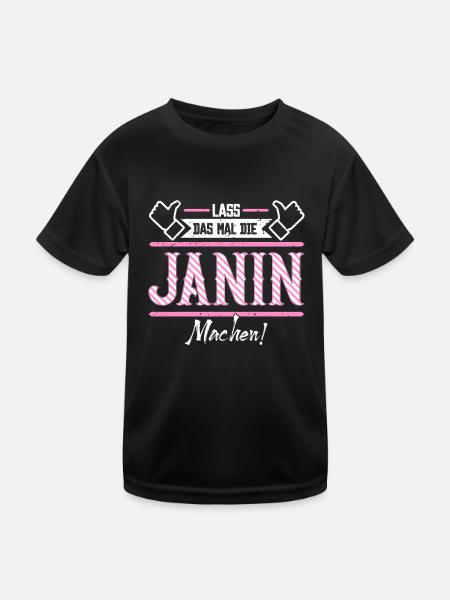 Janin Geschenkidee Geschenk Geburtstag - Kinder Funktions-T-Shirt - Schwarz - Vorne