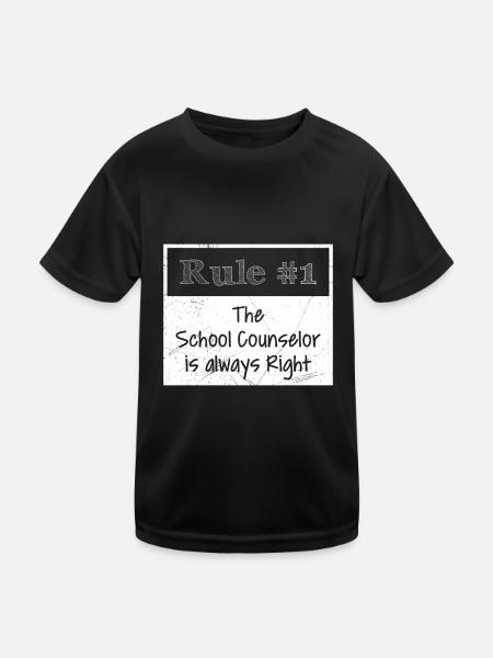 Rule no. 1 he is always right school counselor - Kinder Funktions-T-Shirt - Schwarz - Vorne