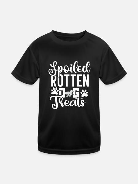 Verwöhnte verdorbene Hundeleckerlis - Kinder Funktions-T-Shirt - Schwarz - Vorne