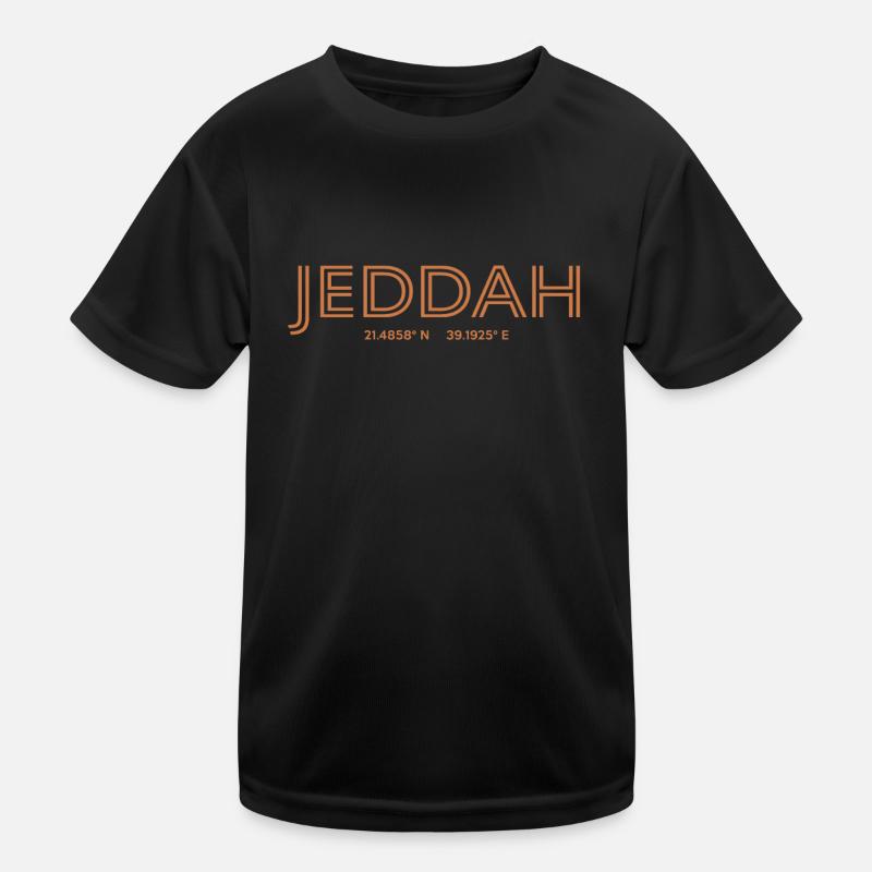 Saudi Arabia City Coordinates - Jeddah Kids Functional T-Shirt