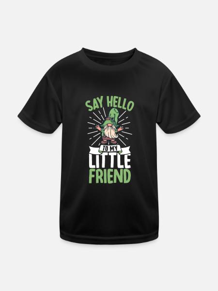 Gnomes de jardin Gnome Amant Drôle de Gnome Jardinage - T-shirt sport Enfant - noir - Devant
