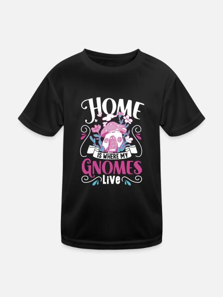 Garden Gnomes Gnome Lover Funny Gnome Gardening - Kids Functional T-Shirt - black - Front