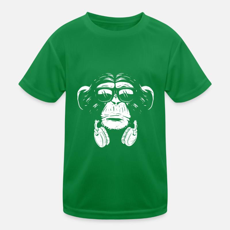 Monkey Cooler Affe DJ Kopfhörer Geschenkidee Party Kinder Funktions-T-Shirt