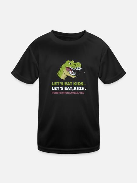 La ponctuation sauve des vies I Drôle de grammaire anglaise - T-shirt sport Enfant - noir - Devant