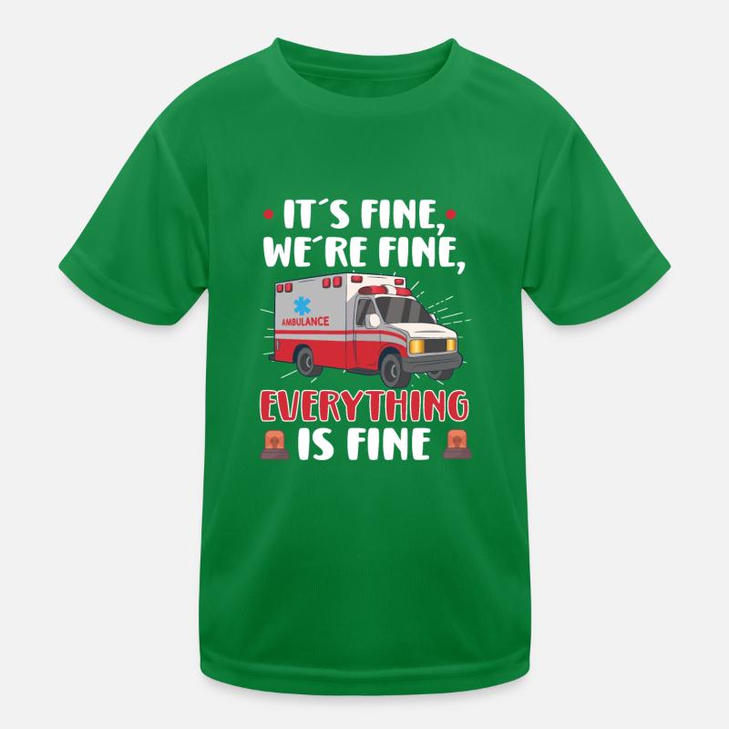 Paramedic First Responder Ambulance Driver Kids Functional T-Shirt
