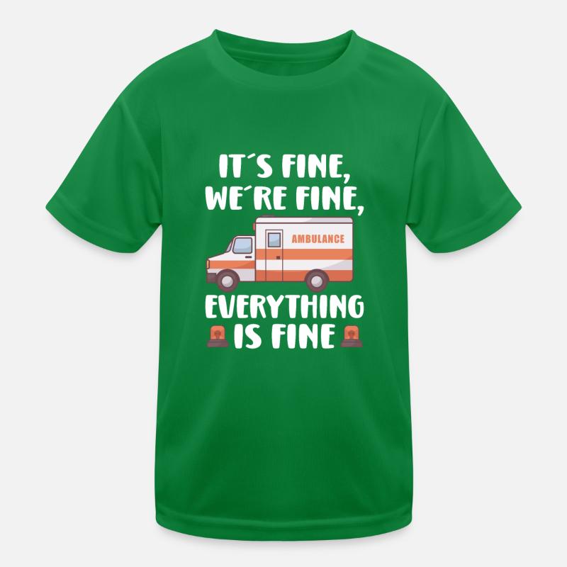 Paramedic First Responder Ambulance Driver Kids Functional T-Shirt