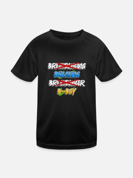 Breakdancing Breakdancer Break Dance Hip Hop - Kinder Funktions-T-Shirt - Schwarz - Vorne
