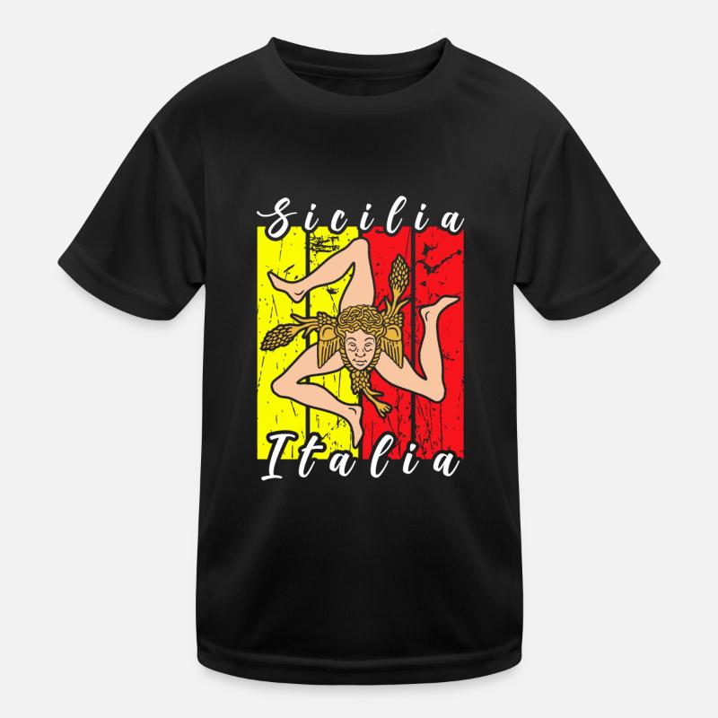 Sicily flag Sicily Palermo Italy Kids Functional T-Shirt
