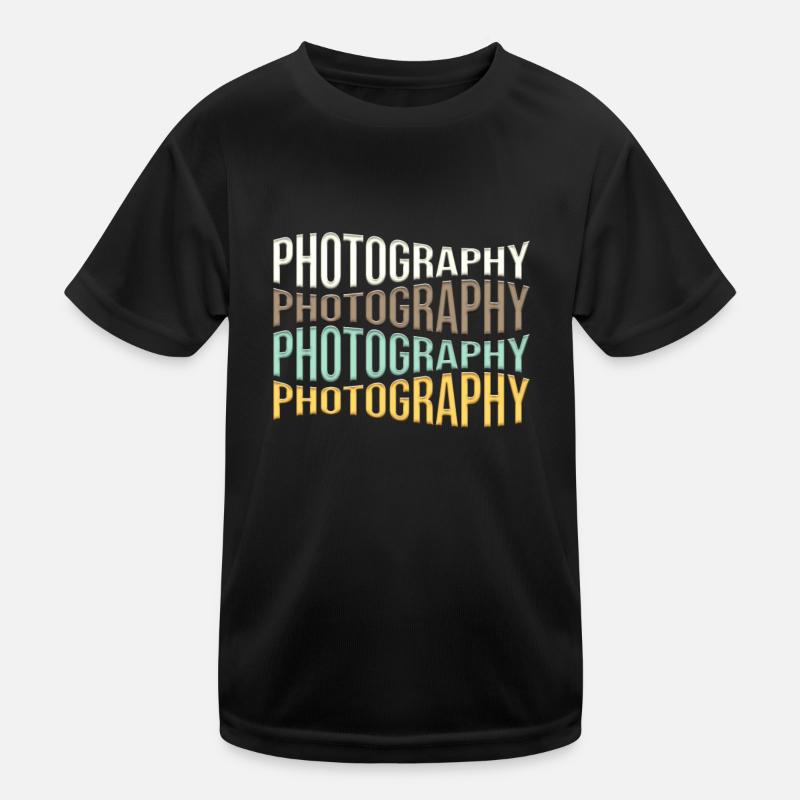 Fotografie - Kinder Funktions-T-Shirt - Schwarz