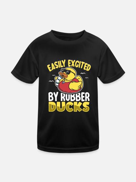 Canard en caoutchouc Canards Chasse aux oiseaux Amoureux du canard Idée cadeau - T-shirt sport Enfant - noir - Devant