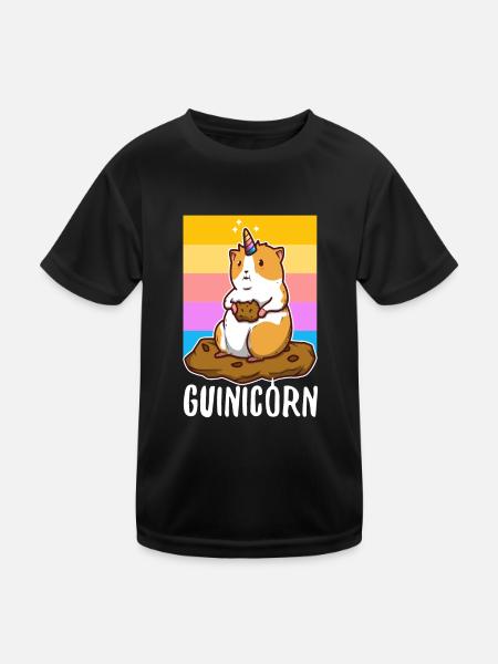 Guinicorn - Kinder Funktions-T-Shirt - Schwarz - Vorne