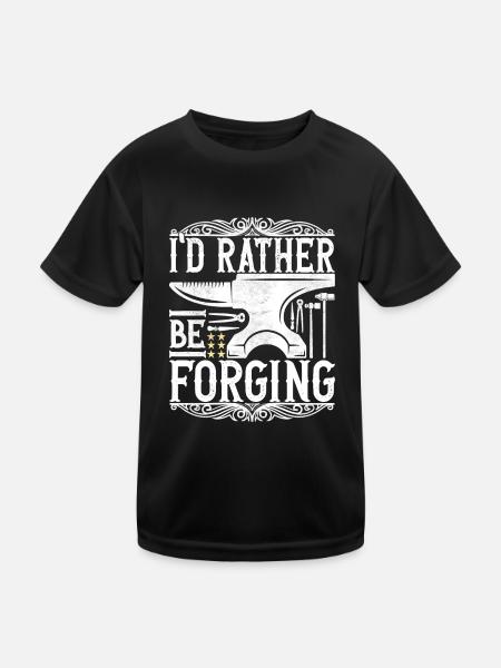 Blacksmith Forging Anvil - Kids Functional T-Shirt - black - Front