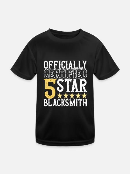 Blacksmith Forging Anvil - Kids Functional T-Shirt - black - Front