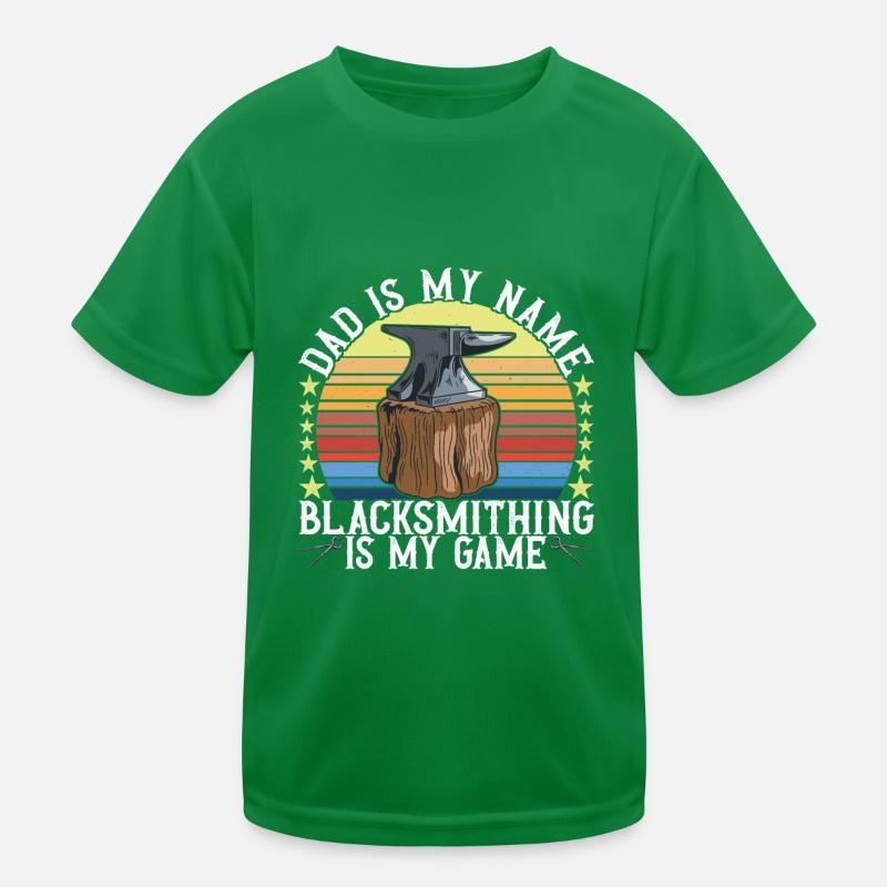 Blacksmith Forging Anvil Kids Functional T-Shirt