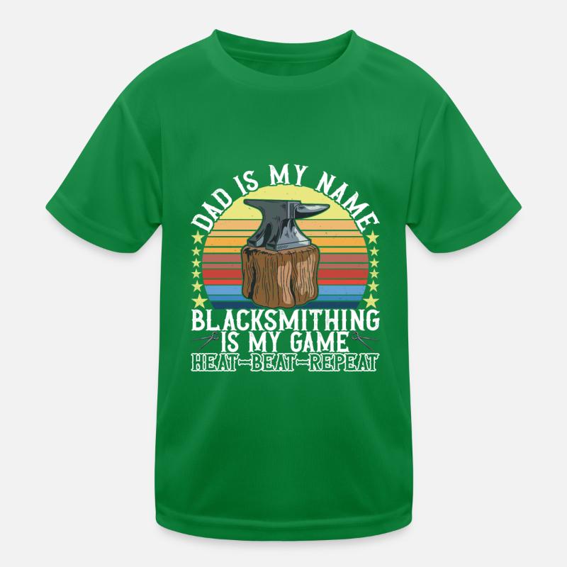 Blacksmith Forging Anvil Kids Functional T-Shirt