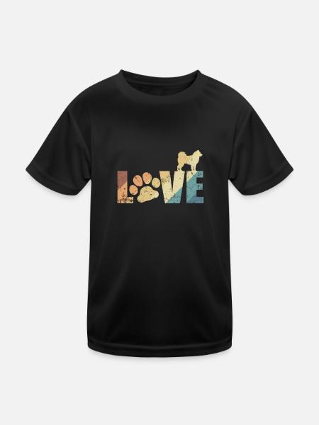 Love with Paw Alaskan Malamute Pet - T-shirt sport Enfant - noir - Devant