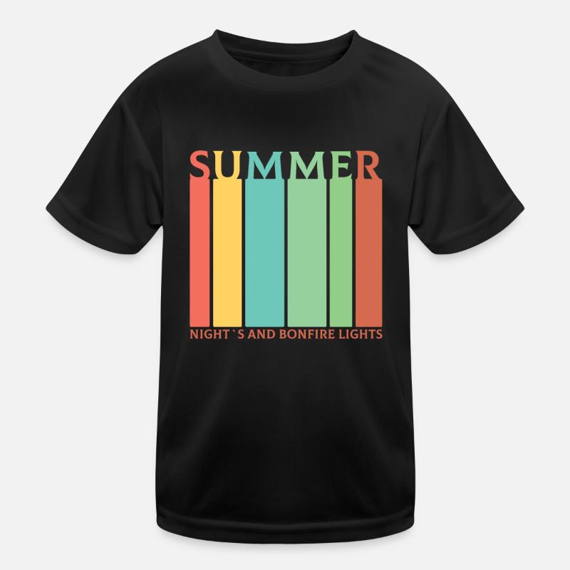 Summer Night's and Bonfire Lights Summer Holidays Kids Functional T-Shirt