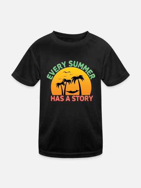 Every summer has a story - sunset - Kids Functional T-Shirt - black - Front