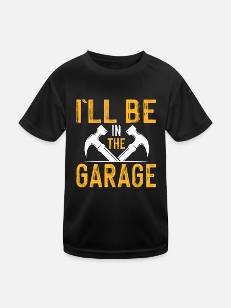 Je suis dans le garage - amateur d’artisan - T-shirt sport Enfant - noir - Devant
