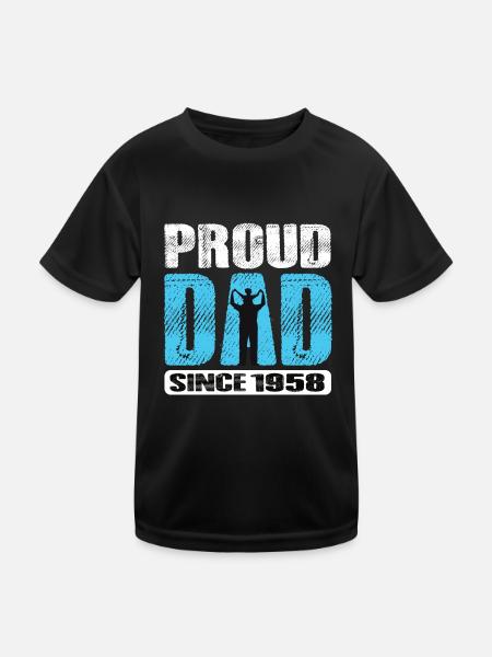 Proud Dad Since 1958 - Kids Functional T-Shirt - black - Front