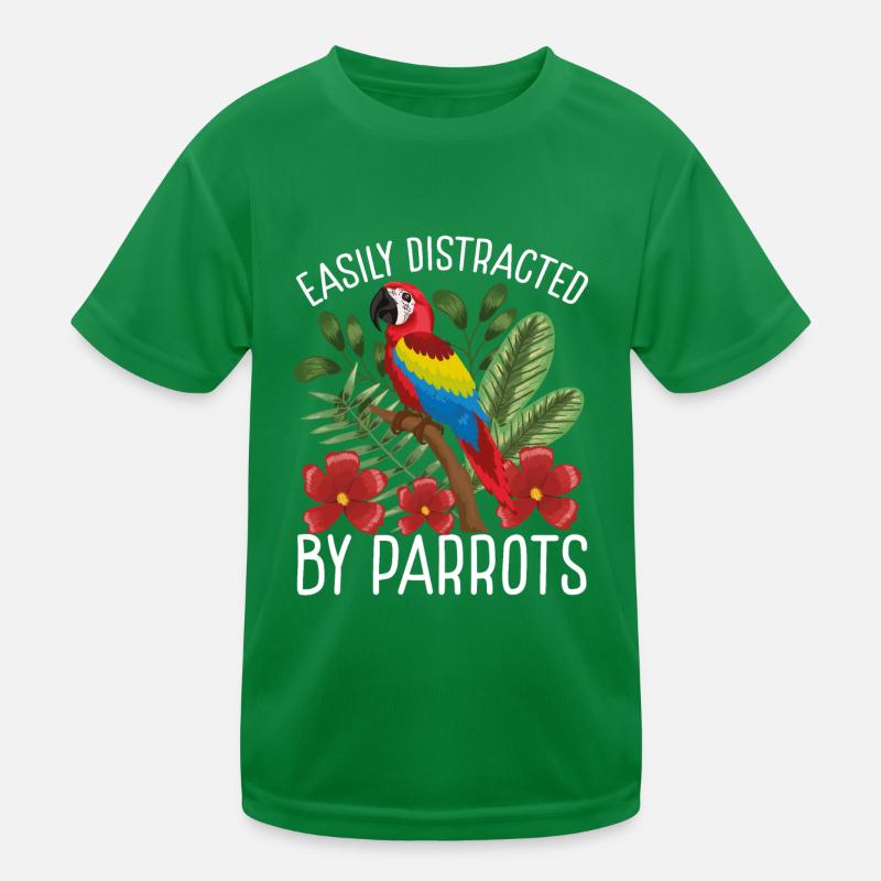 Easily distracted by parrots Kids Functional T-Shirt