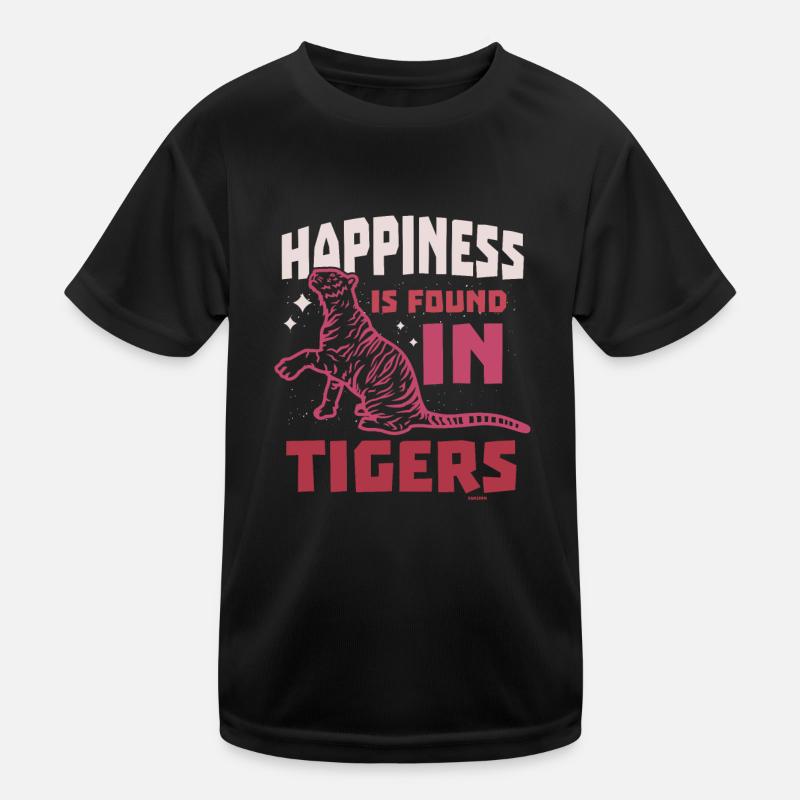 Happiness Is Found In Tigers Kids Functional T-Shirt