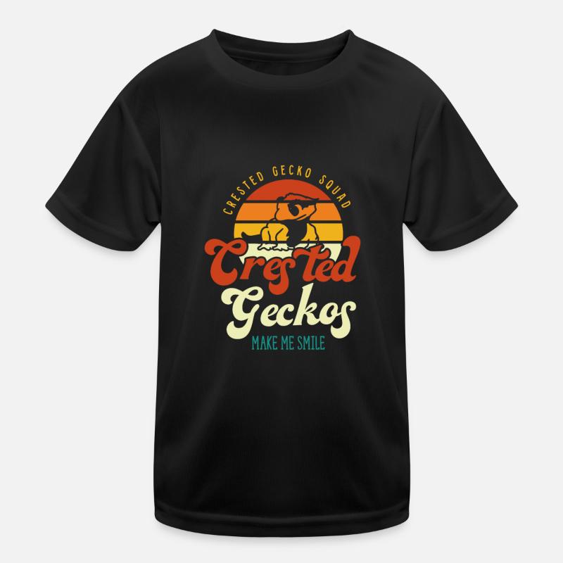 Crested Geckos Tropical Lizard Reptilien Kinder Funktions-T-Shirt