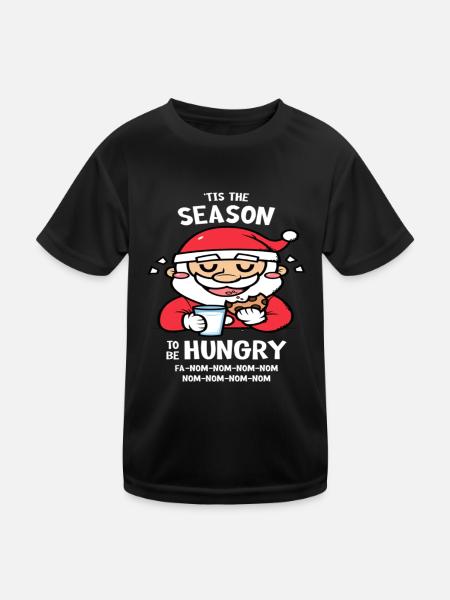 Christmas Hungry Season - Kinder Funktions-T-Shirt - Schwarz - Vorne