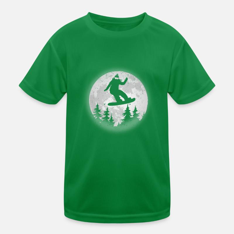 Snowboard Moon Funny Snowboarders Freestyle Snow Kids Functional T-Shirt