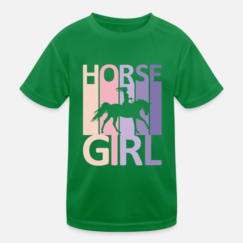 Pferd Mädchen Landfrau Mädchen Reiter Kinder Funktions-T-Shirt