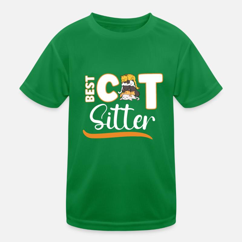Chat assis Chat Chiot Chat Marcheurs Cat Sitter T-shirt sport Enfant