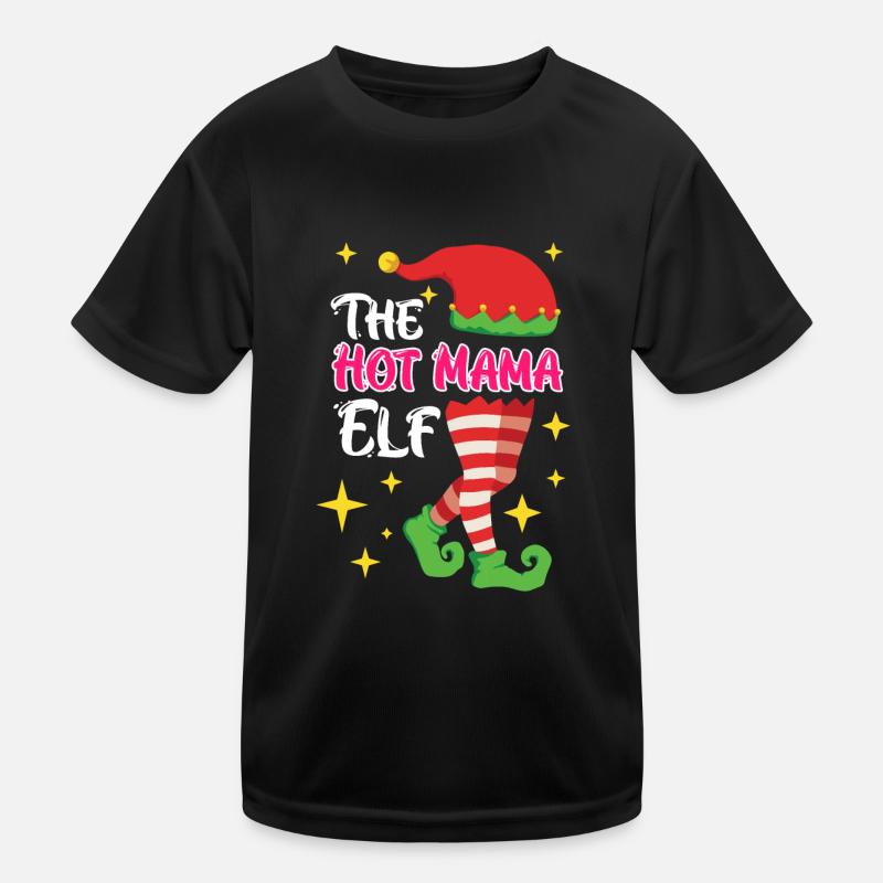 The Elf Mutter Elfe - Kinder Funktions-T-Shirt - Schwarz