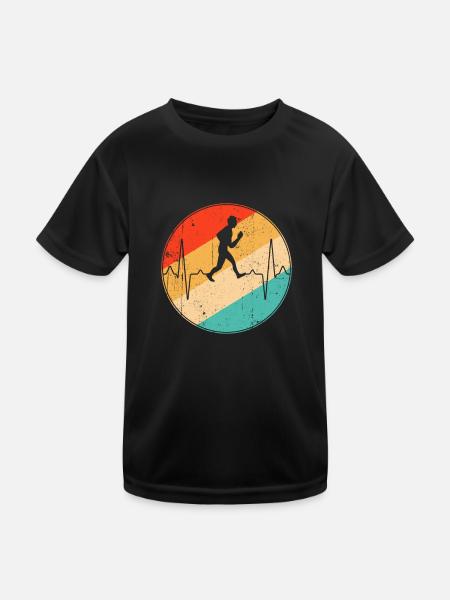 Jogging Retro Heartbeat - T-shirt sport Enfant - noir - Devant